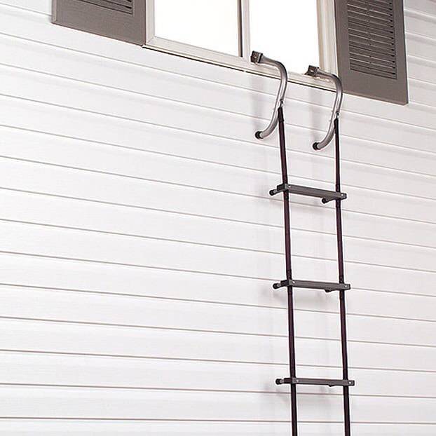 Fire escape ladder can be used to quickly exit the upper floors of a home