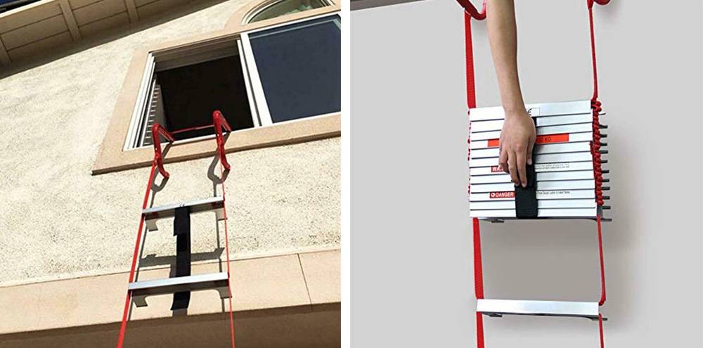 Hausse Retractable fire escape ladder has a tangle-free design