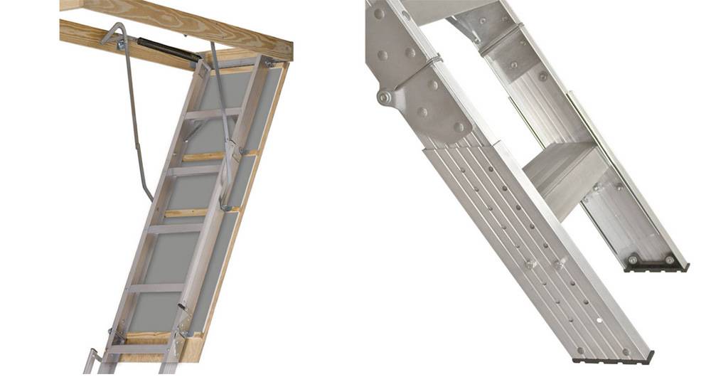 Louisville Ladder AL228P Everest has adjustable shoes, an aluminium and a wooden section